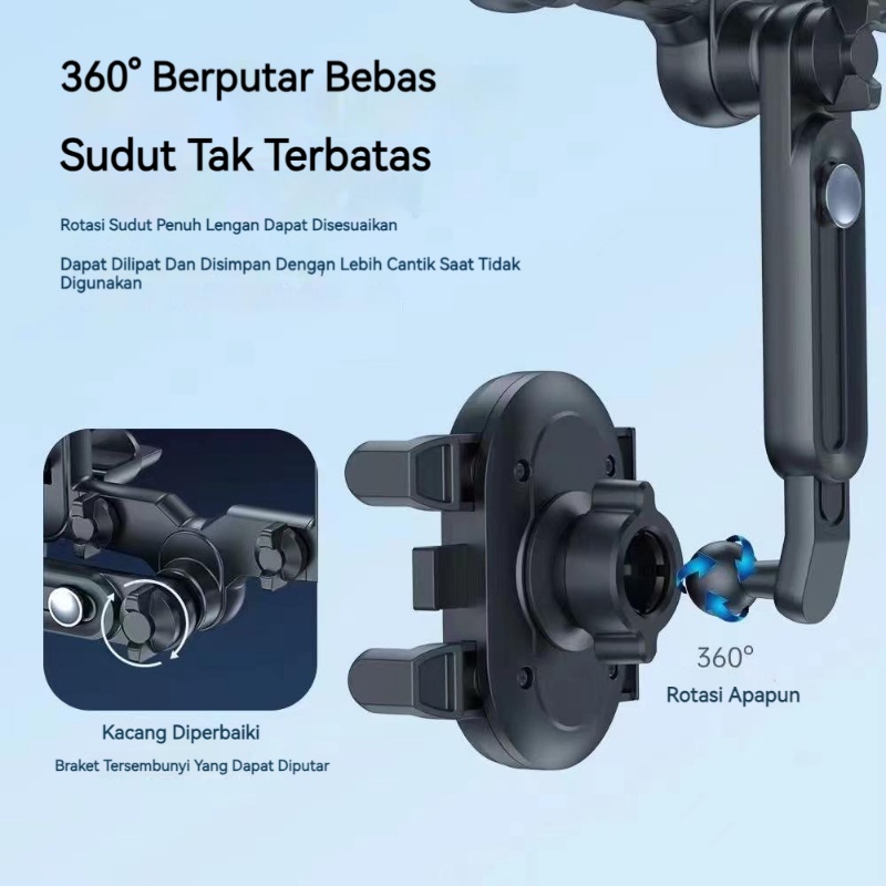 【COD】Holder HP Jepit Spion Mobil Putar 360°/Holder HP Mobil/Holder HP Mobil Dashboard Rear View Holder HP