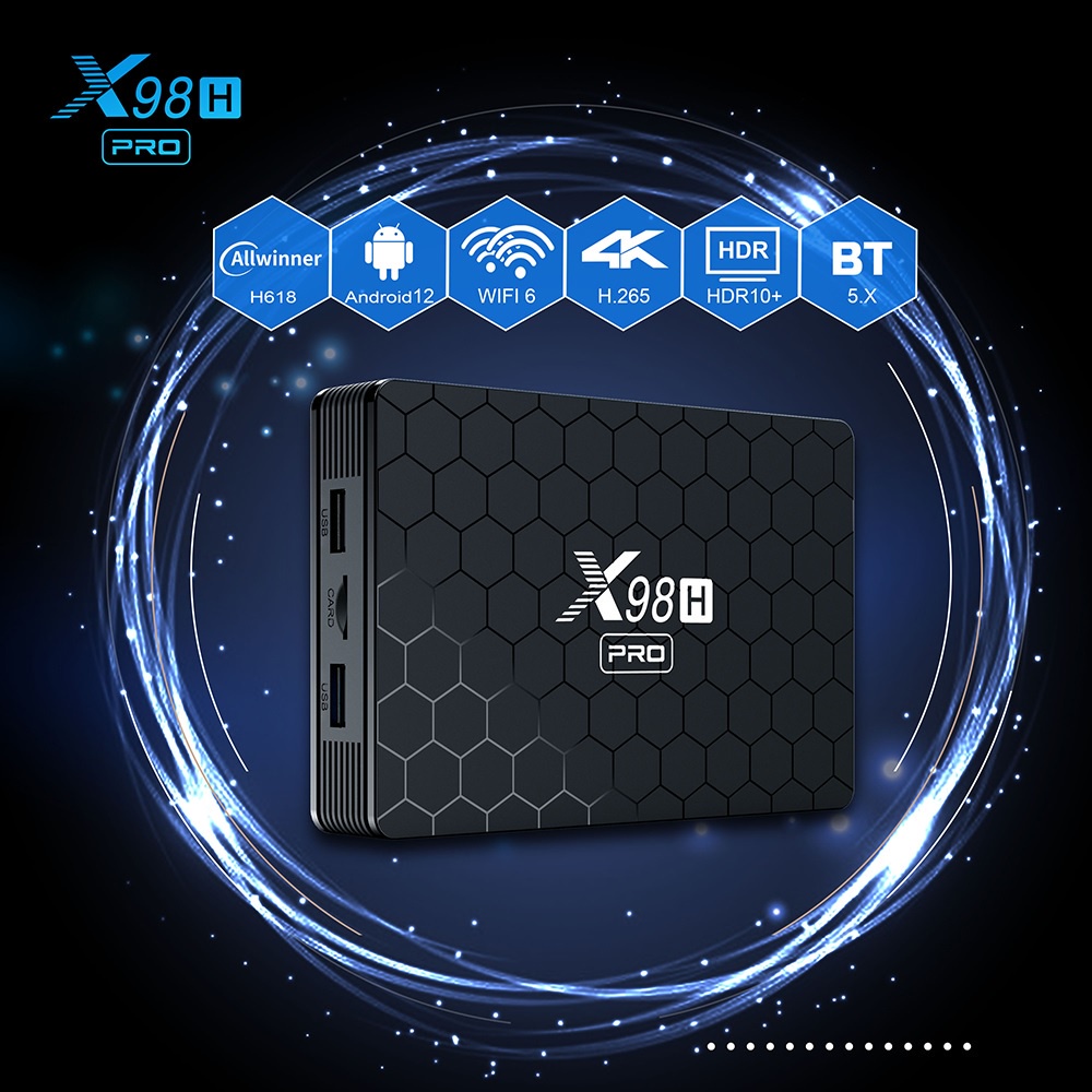 X98H PRO - Android 12 Smart Android TV Box 4K UHD - RAM 2GB ROM 16GB