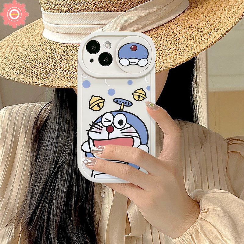 Strawberry Bear Lotso Cartoon Case Compatible for IPhone 11 7Plus XR 13 12 Pro Max 8Plus X XS Max Push Pull Window Lovely Doraemon Funny Dinosaur Camera Lens Protector Cover