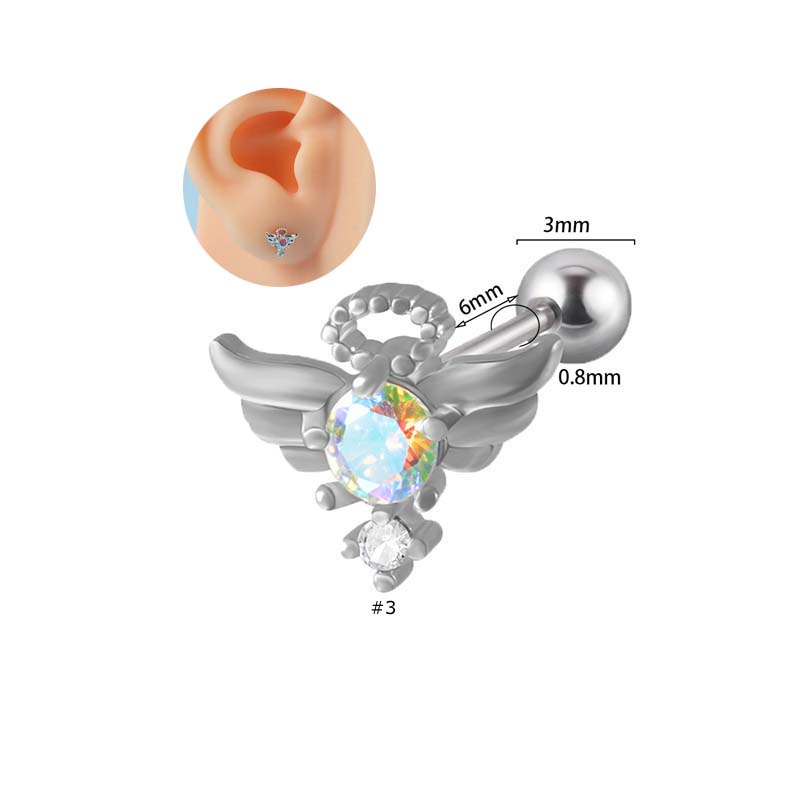 1biji Jantung Bentuk Lobak Stainless Steel Tulang Rawan Helix Tragus Helix Lobe Piercing 20Gauge Earring Stud