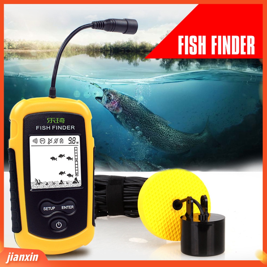 (In Stock) Alat Pencari Kedalaman Ikan Digital Display Depth Readout Akurat Portable Fish Finder Untuk Memancing Perahu