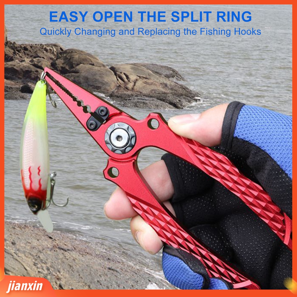 (In Stock) 1set Lure Tang Ergonomics Anti-slip Cut Fishing Line Aluminium Alloy Memancing Open Loop Hook Removal Tang Memancing Luar Ruangan