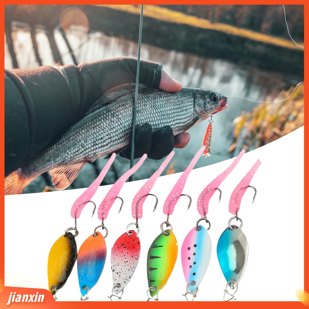 (In Stock) 1set Umpan Pancing Payet Fokus Belakang Gravity Center Berenang Terus Jarum Ekor Akurat Lempar Angling Tajam Warna-Warni Cat Memancing Umpan Aksesoris Memancing