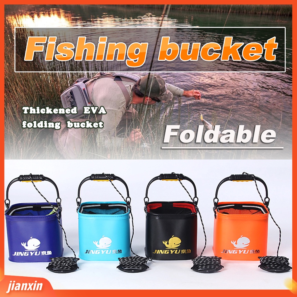 (In Stock) Ember Pancing Lipat Portable Collapsible Multifungsi Wadah Umpan Hidup Ikan Untuk Memancing