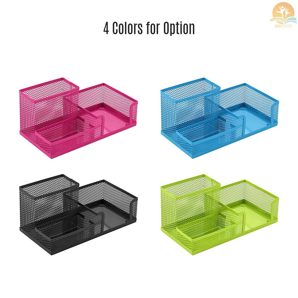 In Stock 3storage Multifungsi Organizer Meja Mesh Metal Tempat Pulpen Penyimpanan Wadah Alat Tulis Untuk Rumah Kantor