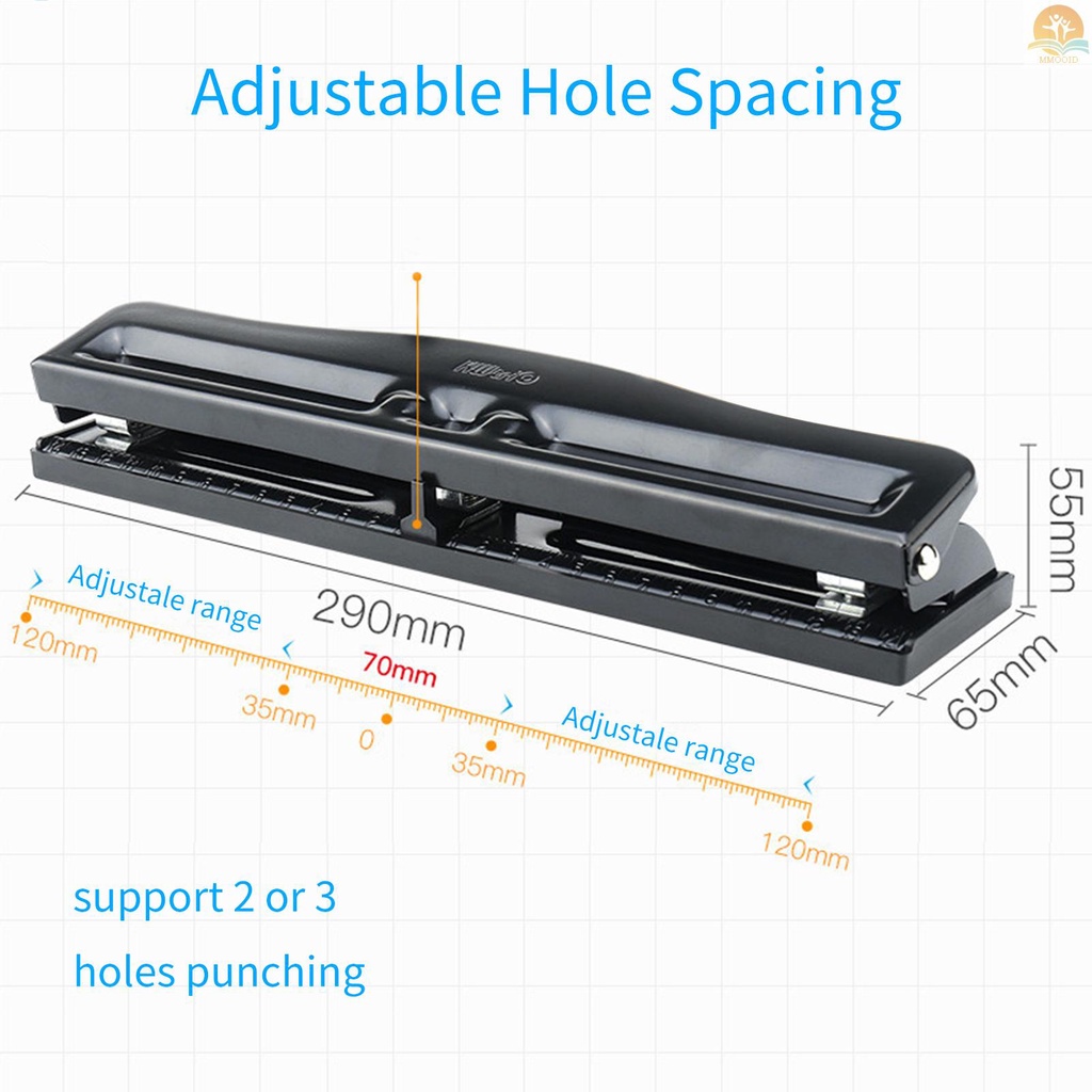 In Stock KW-triO Portable 3hole Punch Handheld Metal Hole Puncher 10lembar Kapasitas 7mm Aperture Paper Punch Untuk A4 A5 A7 A6 B5 Notebook Scrapbook Diary Planner