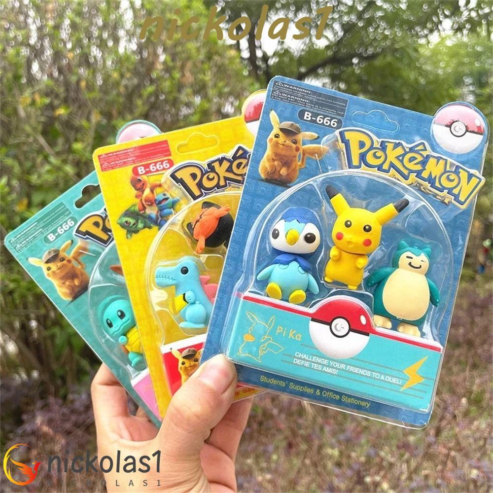 NICKOLAS1 Pikachu Eraser Hot Selling Alat Tulis Untuk Anak Kartun Kreatif Untuk Gambar Anime Primer