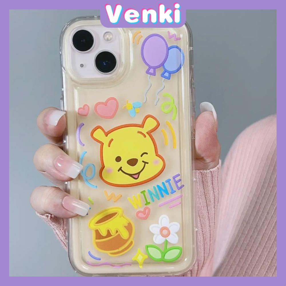 VENKI - Untuk iPhone 11 Case Bening Lembut TPU Bingkai Foto Airbag Phone Case Tahan Guncangan Perlindungan Kamera Karakter Kartun Kompatibel dengan iPhone 14 13 Pro Max iPhone 12 Pro Max 7 8