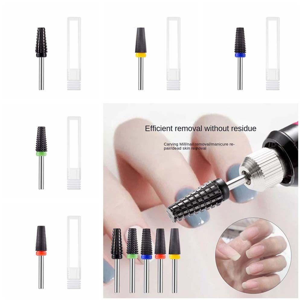 MXBEAUTY Mata Bor Kuku Keramik, Gel Penghilang Poles Kutikula Keramik Nail Polishing Head, Kepala Gringinging Pengganti Profesional Manicure Off Armor Keramik Hitam Untuk Kuku