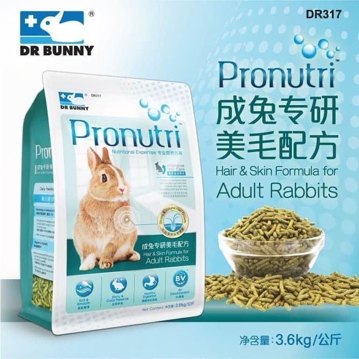 Dr Bunny ProNutri Adult Rabbit 3.6 KG DR317 Hair Skin Formula Kelinci