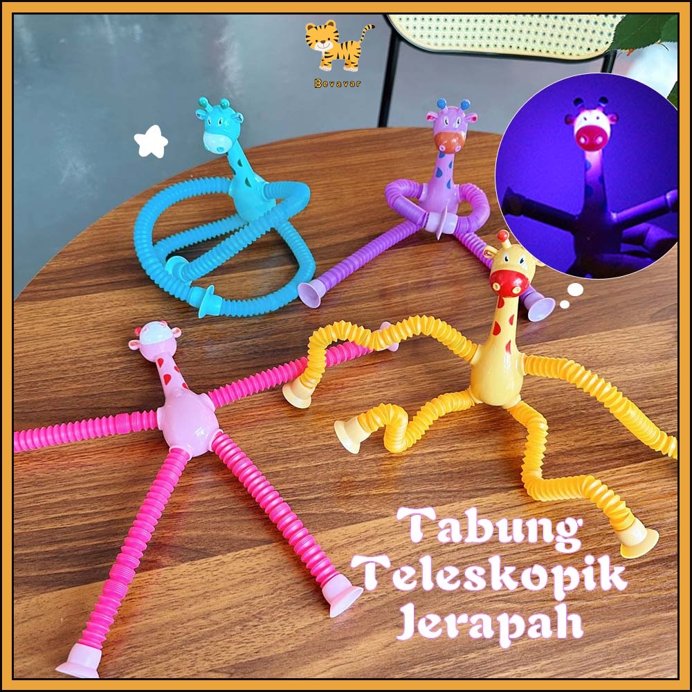 ID Bevavar Suction Cup Tabung Teleskopik Jerapah mainan dekompresi Mainan Pop Tabung Penghilang