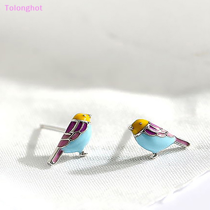 Tolonghot&gt; Fashion Warna Epoxy Burung Anting Sederhana Lucu Hewan Stud Earrings Perhiasan Hadiah well