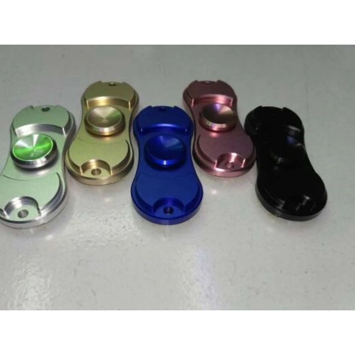 Fidget Spinner Spin 2 blade Alumunium 201A - Biru