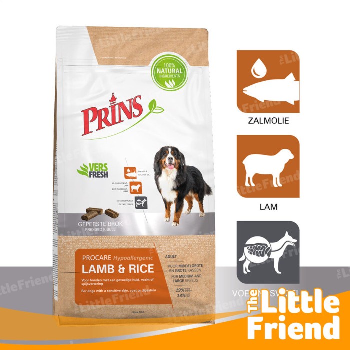 Makanan Anjing Dewasa Skin Sensitif PRINS LAMB &amp; RICE HYPOALLERGENIC