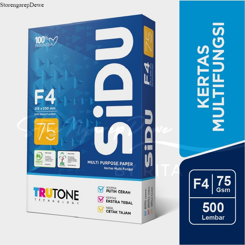 

Sinar Dunia Paper Photocopy 75gsm F4 per RIM - SDU PC 75 F4 real seperti gambar