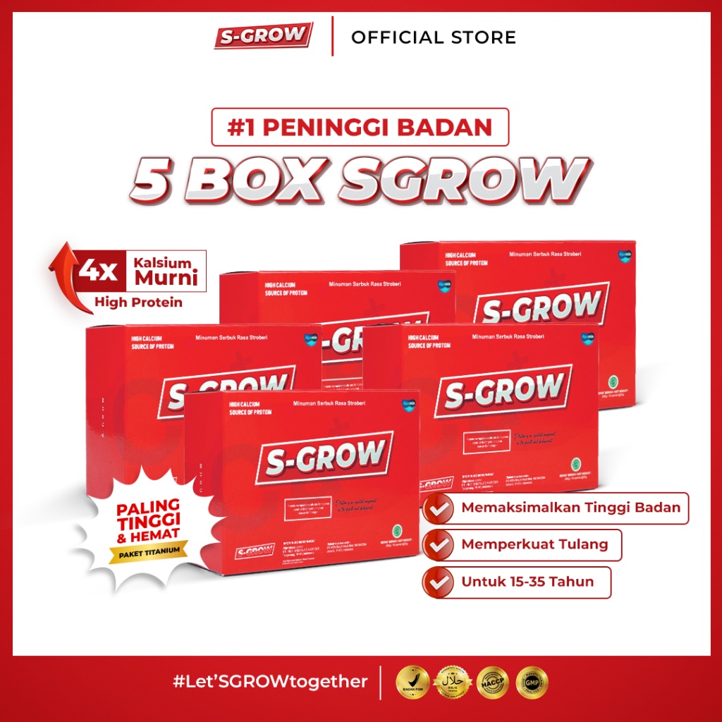 S-GROW Peninggi Badan Terbaik - 5 Box s-grow
