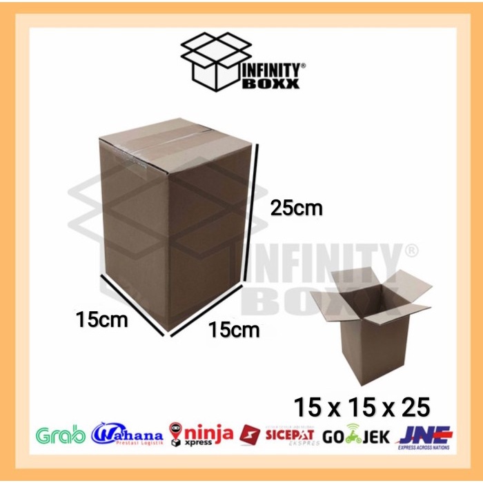 

kardus box packaging packing 15x15x25 cm POLOS SHEET