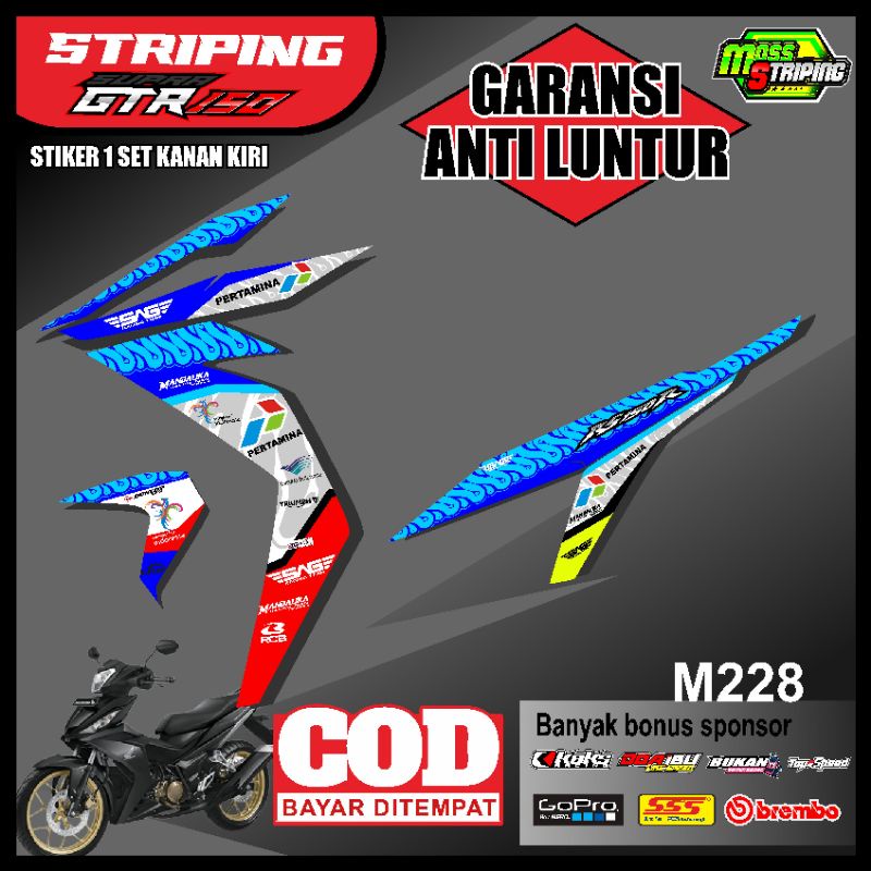 MASS Striping - Striping Sticker List Variasi Motor HONDA SUPRA GTR 150 CC mandalika racing team ser
