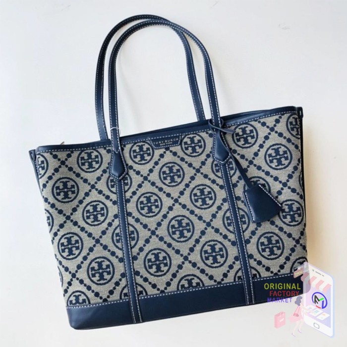 TAS TORY BURCH Perry T Monogram Triple Compartment Tote Large 83312 TB VS