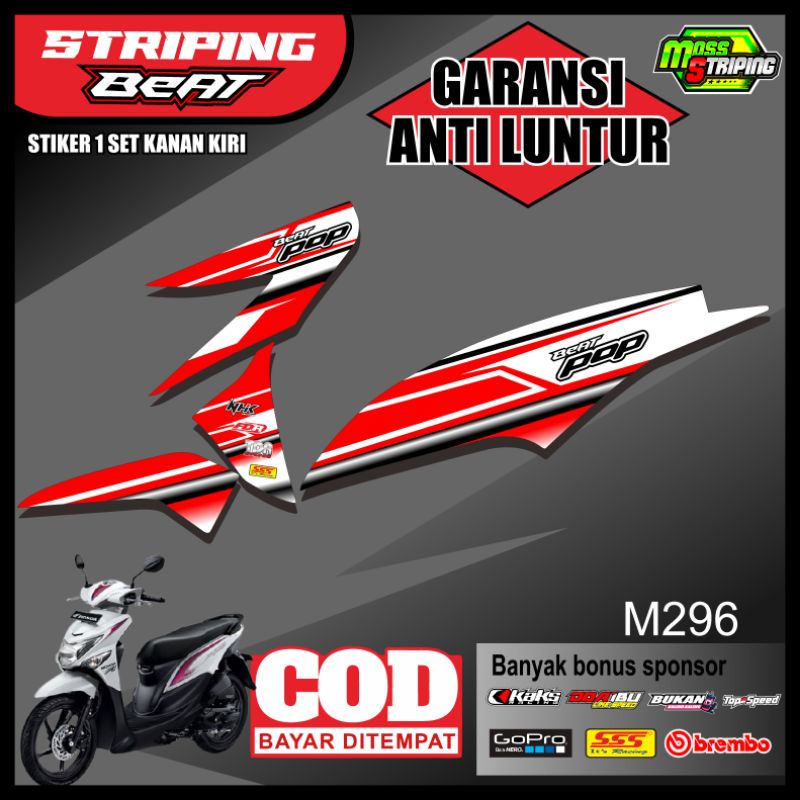 MASS Striping - Striping Sticker List Variasi Motor Motor Honda Beat POP Semi Fullbody 2015 2016 201