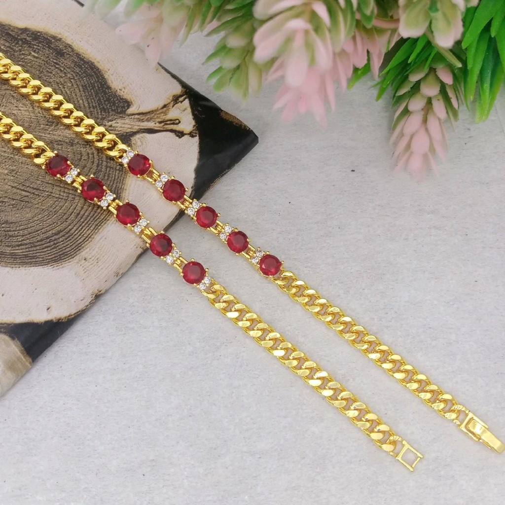 Gelang Permata Gelang Rantai Permata Merah Gelang Wanita