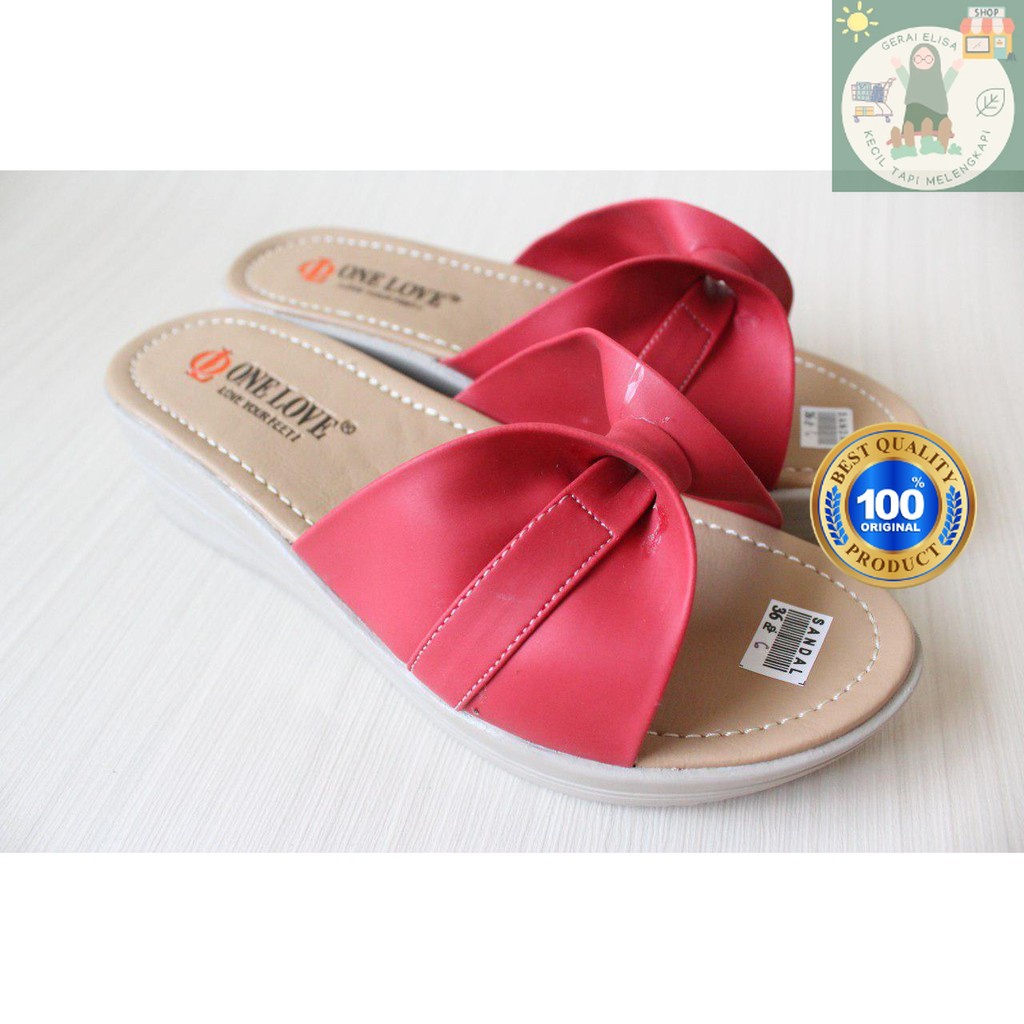 Sandal Wanita Hak Tinggi kokop munding Ori One Love sol karet empuk dan ringan