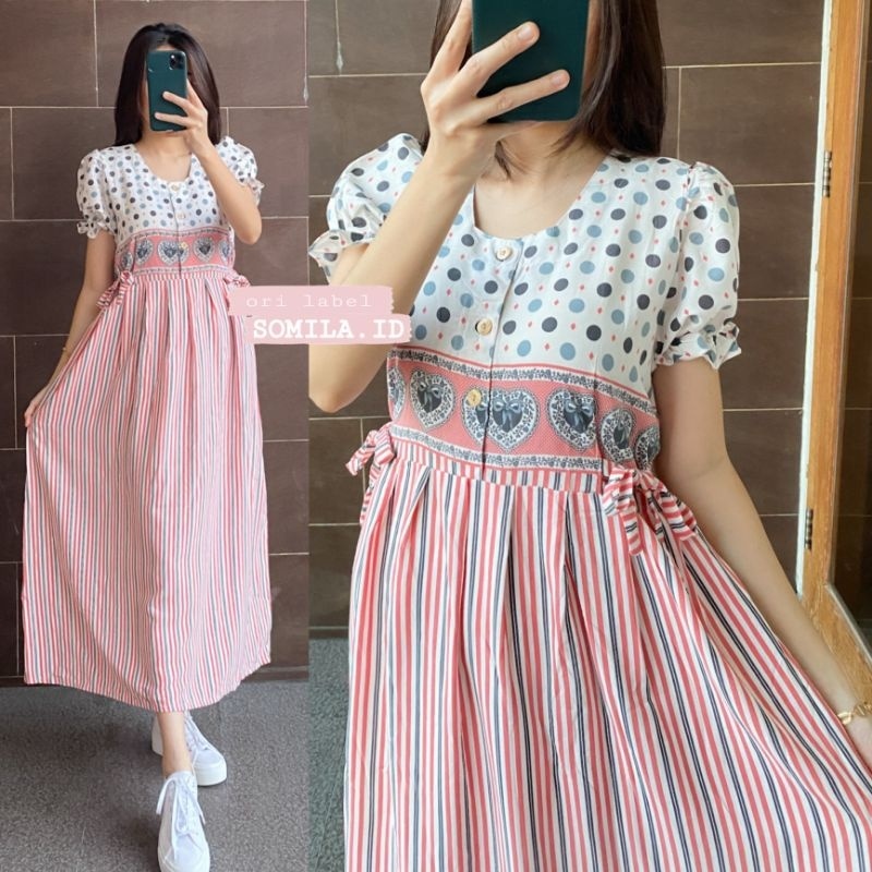 ORI SOLO TERSEDIA JUMBO. GROSIR DASTER  TERBARU BUSUI CHIBI SERUT LENGAN PUFF PENDEK BATIK BOBA