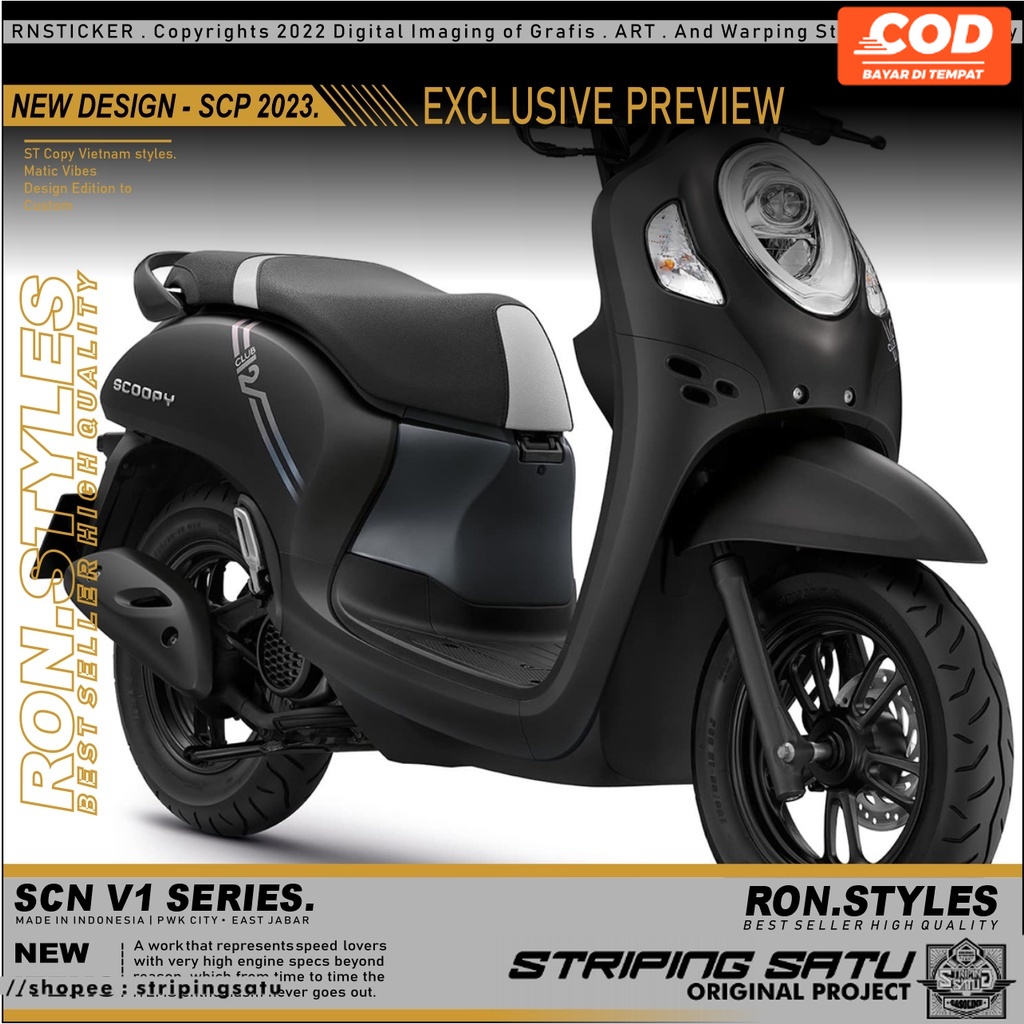 SCNV1 CUTTING STRIPING SCOOPY NEW 2022-2023 DESIGN VIETNAM STRIPING VARIASI SCOOPY STIKER SCOOPY THA