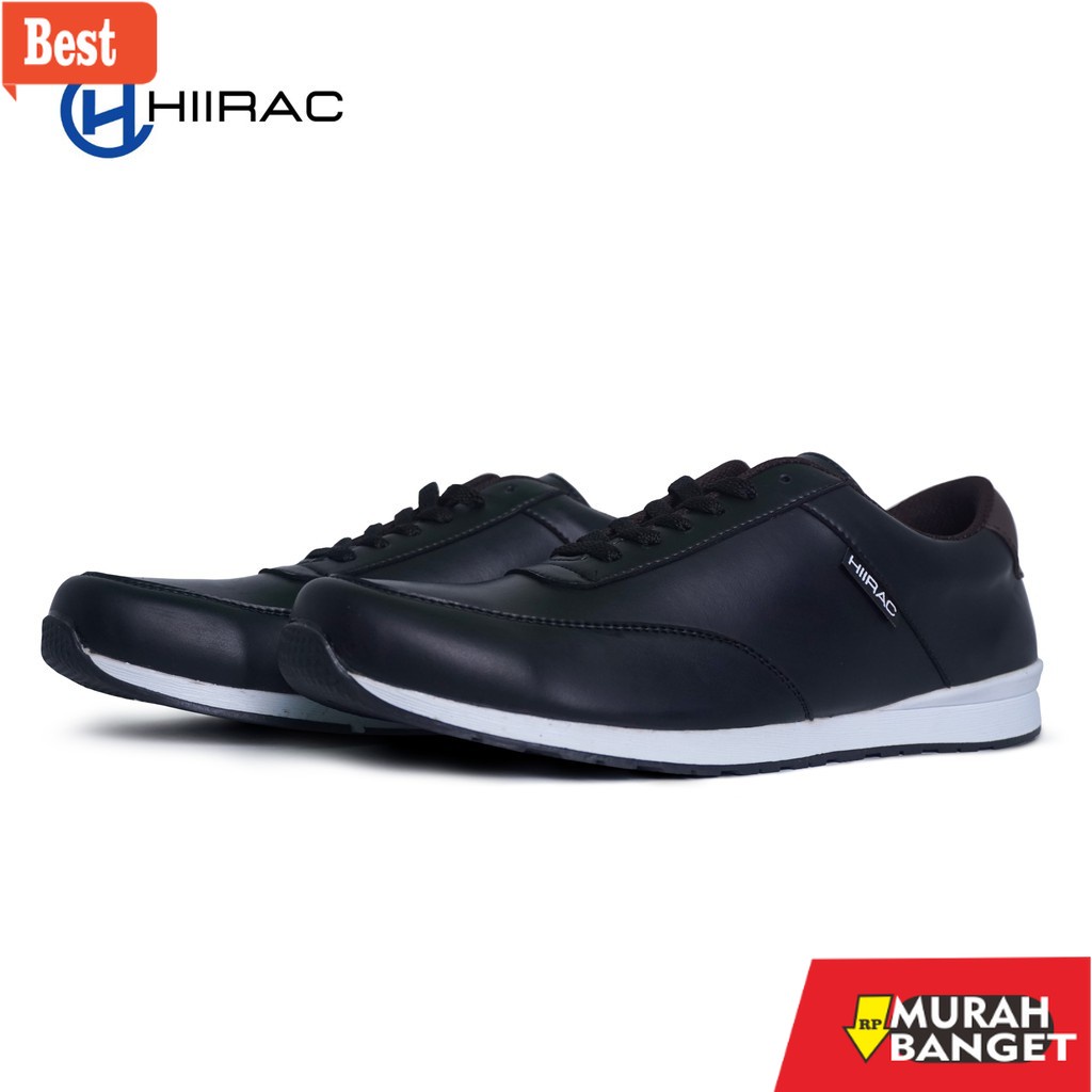 Sneakers pria terbaru- Sepatu sneakers pria original warna hitam Brand Hiirac H-005 model terbaru