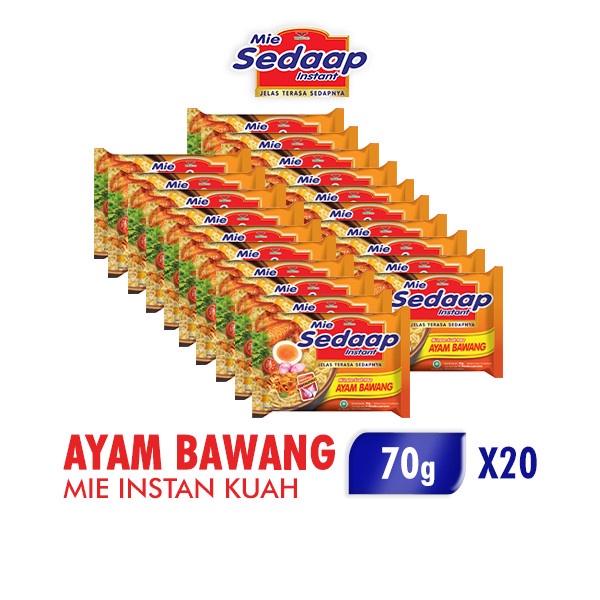 

Sedaap Mie Instan Ayam Bawang 70 gr x 20 pcs