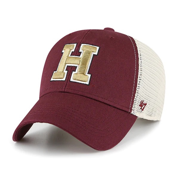 Topi Original 47 Brand MVP Harvard Crimson Flagship Wash Maroon