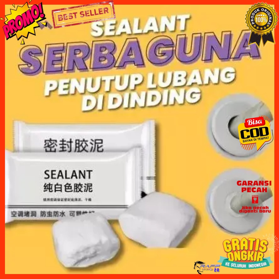 Penutup Lubang Lem Tembok SEALANT Dempul Lem Elastis Murah Warna Putih Tambal Pipa White Clay Elasti