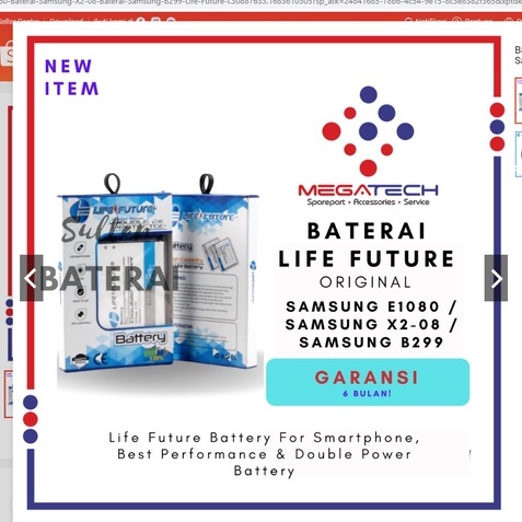 Baterai Samsung E1080 /E1272/ Baterai Samsung X2-08 / Baterai Samsung B299 Life Future ( SULTAN BATE