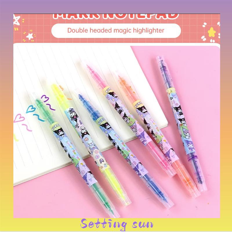 

Desain ujung ganda stabilo lucu alat tulis kantor siswa pena doodle Sanrio doodle TN