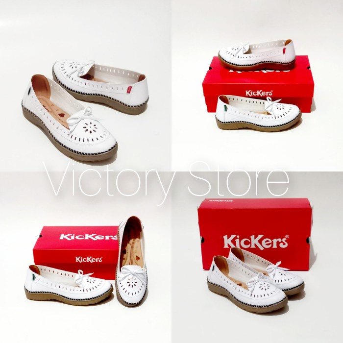 SEPATU KICKERS WANITA / SEPATU FLAT KICKERS / SEPATU KICKERS WOMEN - Putih, 36