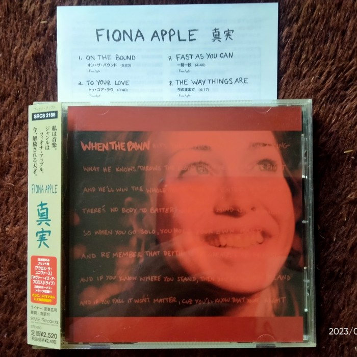 CD FIONA APPLE WHEN TJE PAWN JAPAN OBI SRCS 2188