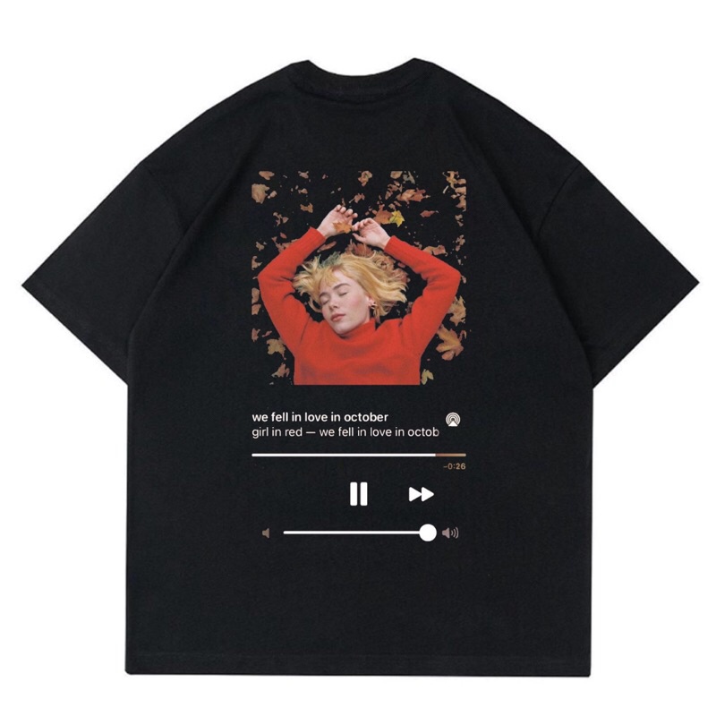 KAOS MUSIC GIRL IN RED - WE FELL IN LOVE INOCTOBER | T-SHIRT GIRL IN RED OVERSIZE | BAJU MUSIK HITAM