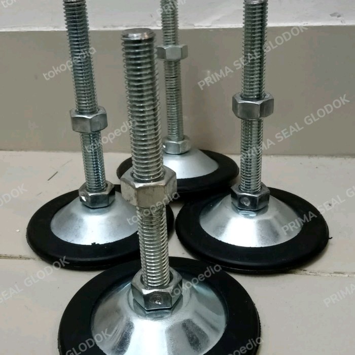 Kaki Adjuster conveyor M20 x 100 mm+ Karet / Foot Adjuster Table