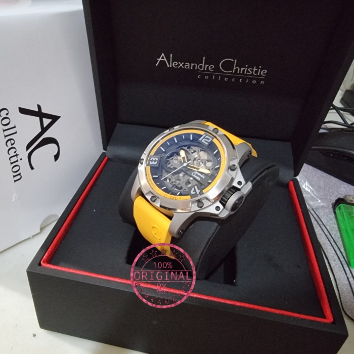 jam tangan pria alexander cristie ac6295 me ylw automatic original Vs