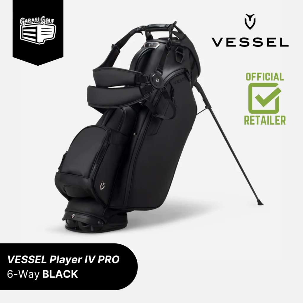 VESSEL Player IV PRO 6-Way Stand Bag Golf Black - Tas Stick Original