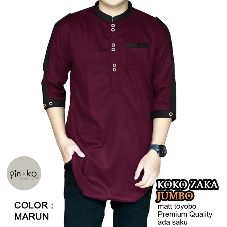 PIK - Koko Kurta Zaka Dewasa 3per4 S, M, L , XL, XXL, 3XL / Baju Koko Pria Jumbo/ Baju Muslim Pria/ Koko Murah