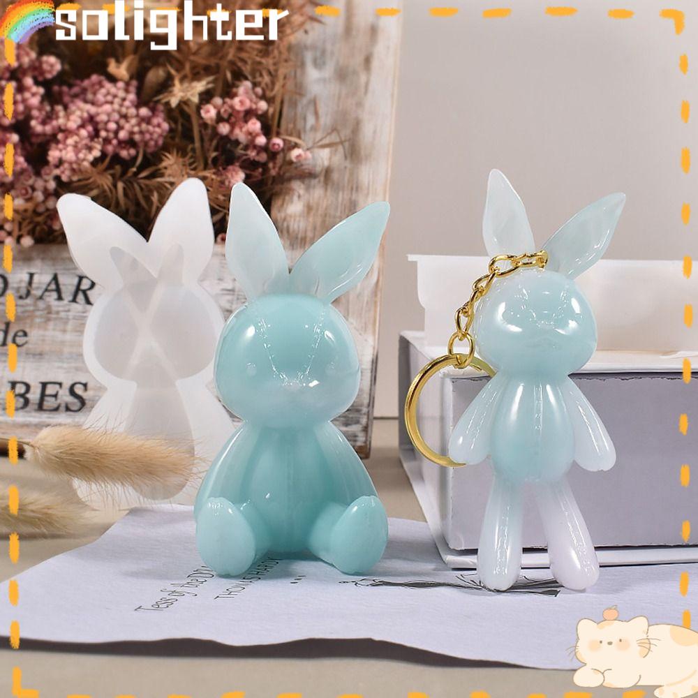 Solighter Kelinci Bunny Perhiasan Alat DIY Craft Cetakan Kue Epoxy Resin Resin Cetakan Gantungan Kunci Cetakan