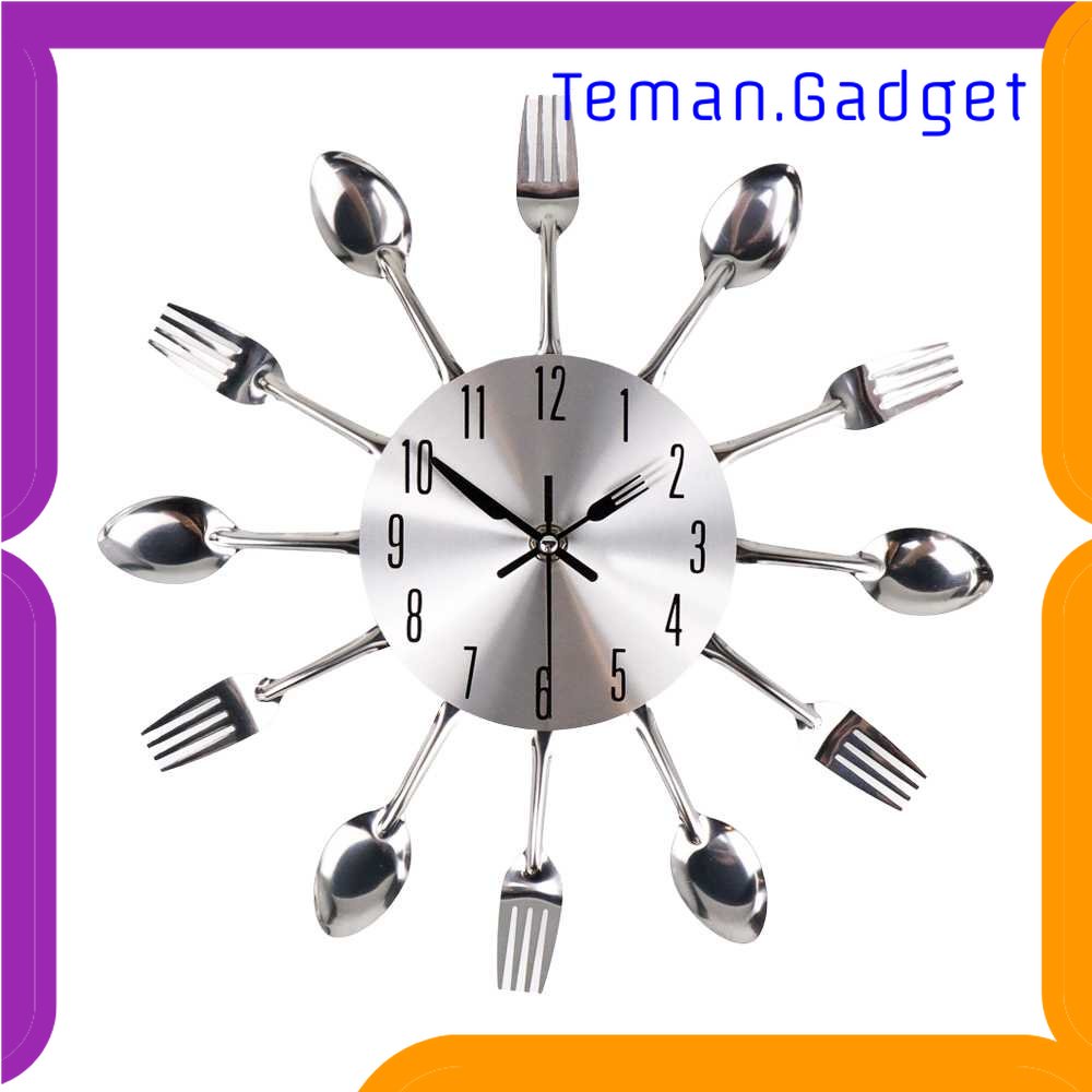 TG -  ART Taffware Jam Dinding 3D Creative Design Kuliner Sendok Garpu - T6806