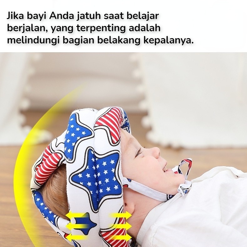 Topi Pelindung Kepala Bayi Anti Bentur Lucu Baby Head Protector Helm Pelindung Kepala Bayi Topi Anak