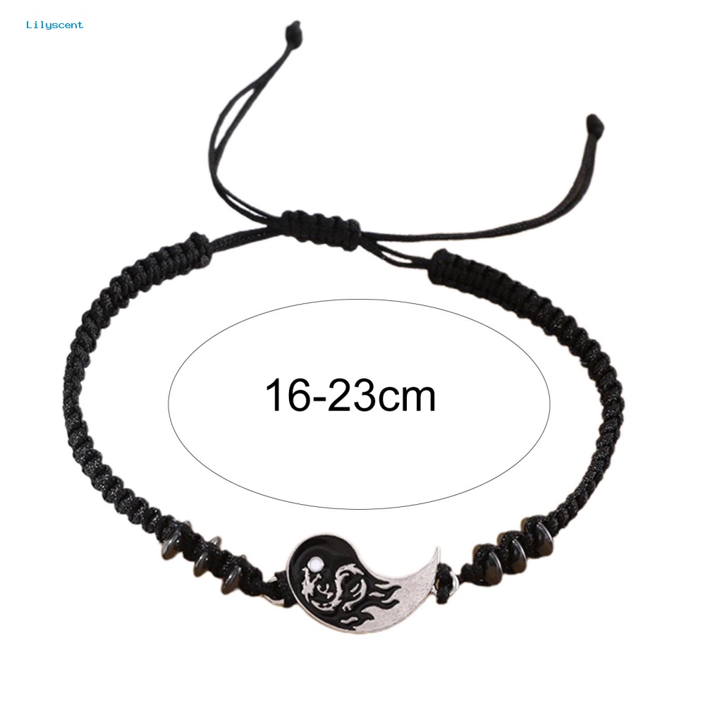 Lilyscent Hadiah Gelang Pasangan Untuk Pencocokan Luar Ruangan YinYang Braided Persahabatan Bracelet Ketangguhan Yang Baik