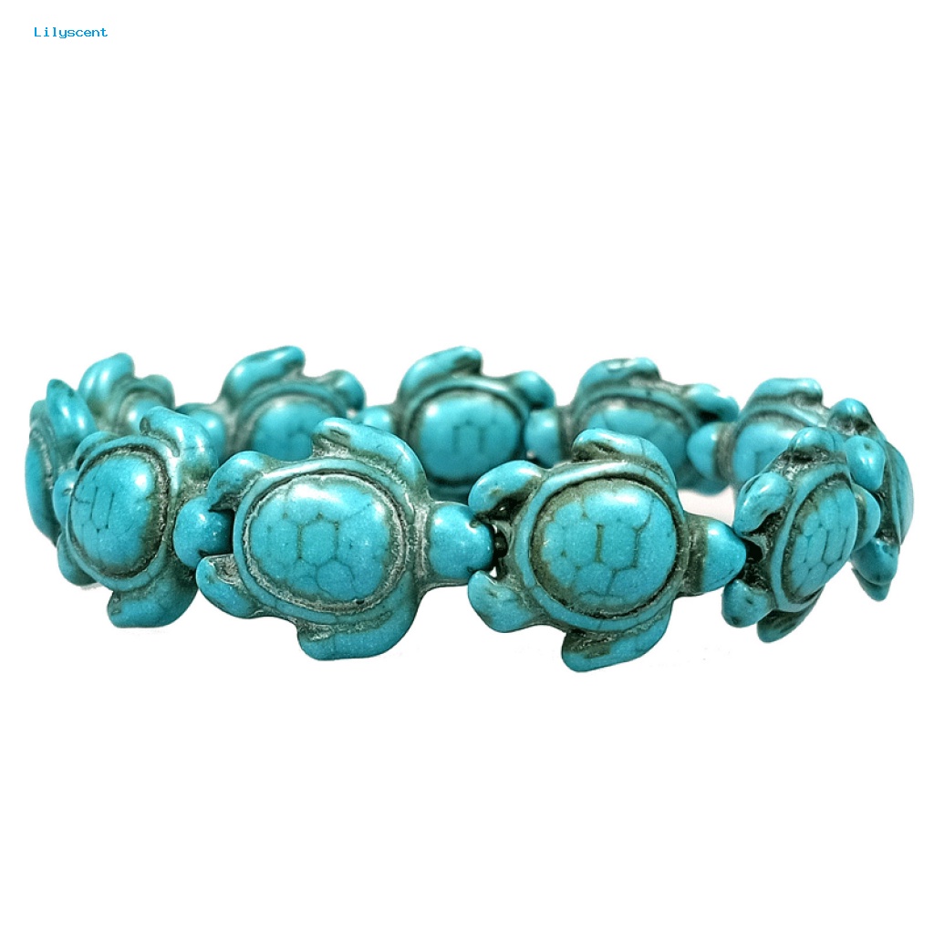 Lilyscent Wanita Pria Gelang Kasual Untuk Tanggal Handmade Turquoise Unisex Bracelet Cantik