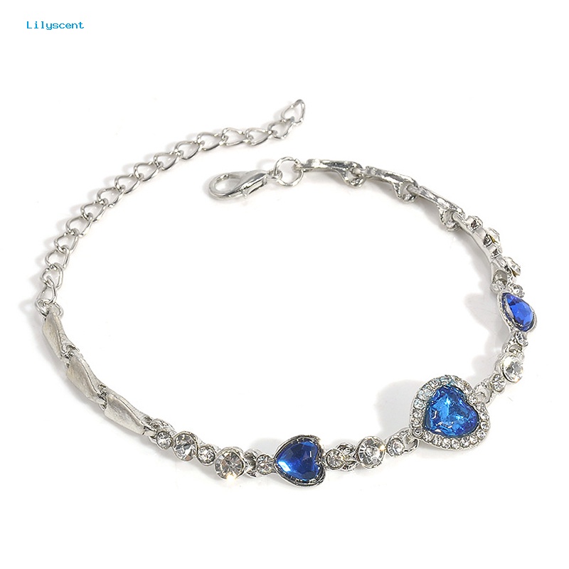 Lilyscent Gelang Tangan Wanita Alloy Untuk Pakaian Sehari-Hari Women Rhinestone Bracelet Lobster Clasps