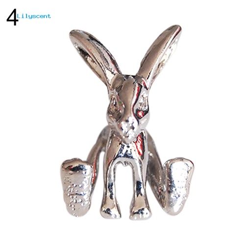 Lilyscent 1Pc Wanita Kelinci Lucu Hewan Alloy Ear Stud 3D Bunny Earring Fashion Perhiasan