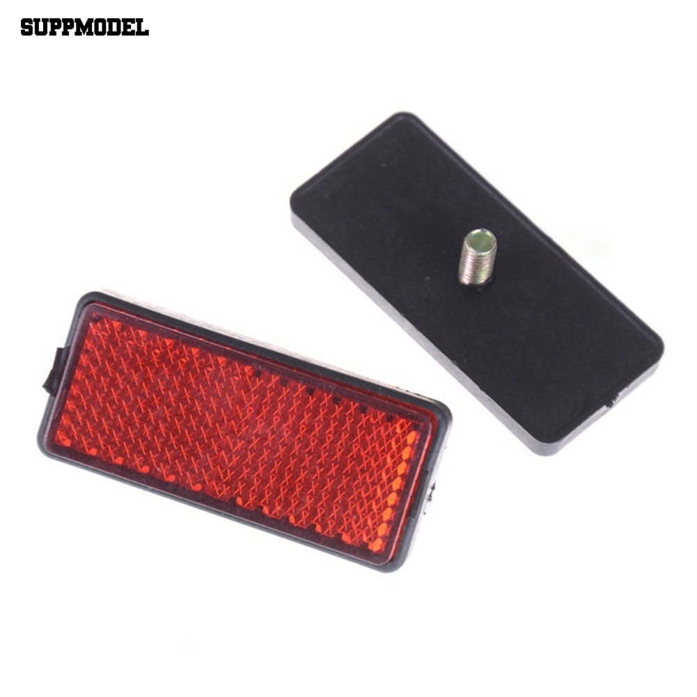 Suppmodel 2Pcs Persegi Panjang Bulat Mobil Motor Sepeda Caravan Lorry Screw On Safety Reflektor