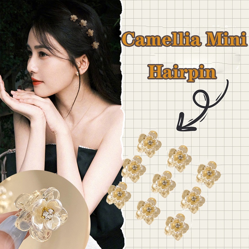 Wanita Fashion Lucu Mini Camelia Dikepang Rambut Cakar Gadis Lucu Logam Poni Rambut Klip Berlian Imitasi Mutiara Aksesoris Anak Hiasan Kepala Rambut Manis Mutiara Alloy Cinta Jepit Rambut Jepit